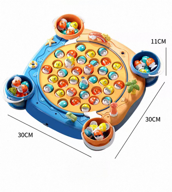 Premium 360° Rotating Magnetic Fishing Game Toy for Toddlers - Interactive Educational Playset with Music & 3 Speed Modes