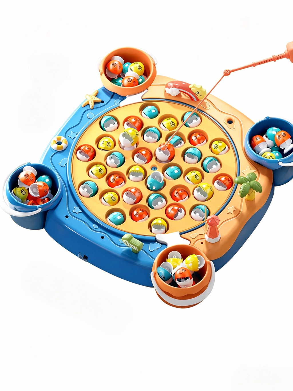 Premium 360° Rotating Magnetic Fishing Game Toy for Toddlers - Interactive Educational Playset with Music & 3 Speed Modes