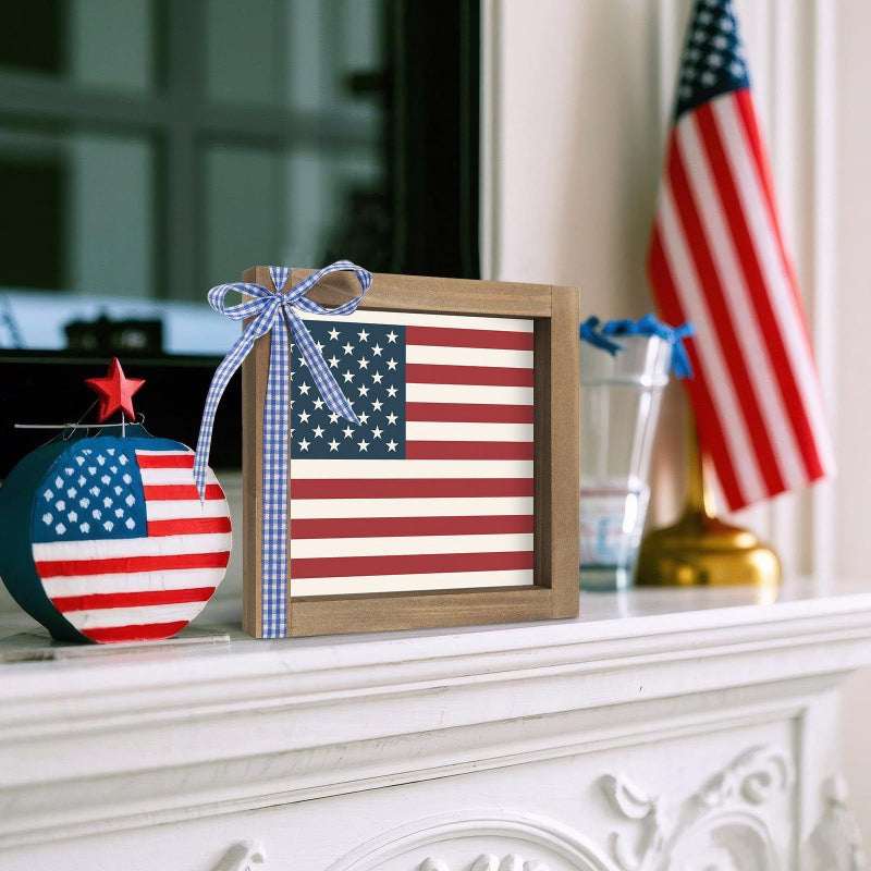 4th of July Patriotic Wooden Frame - Pledge of Allegiance Wall Decor