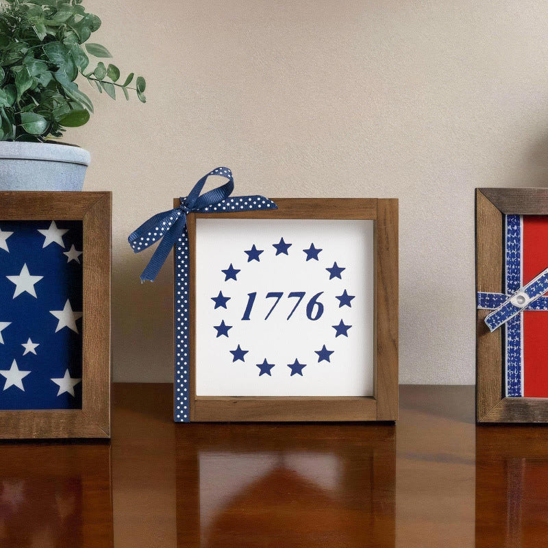4th of July Patriotic Wooden Frame - Pledge of Allegiance Wall Decor