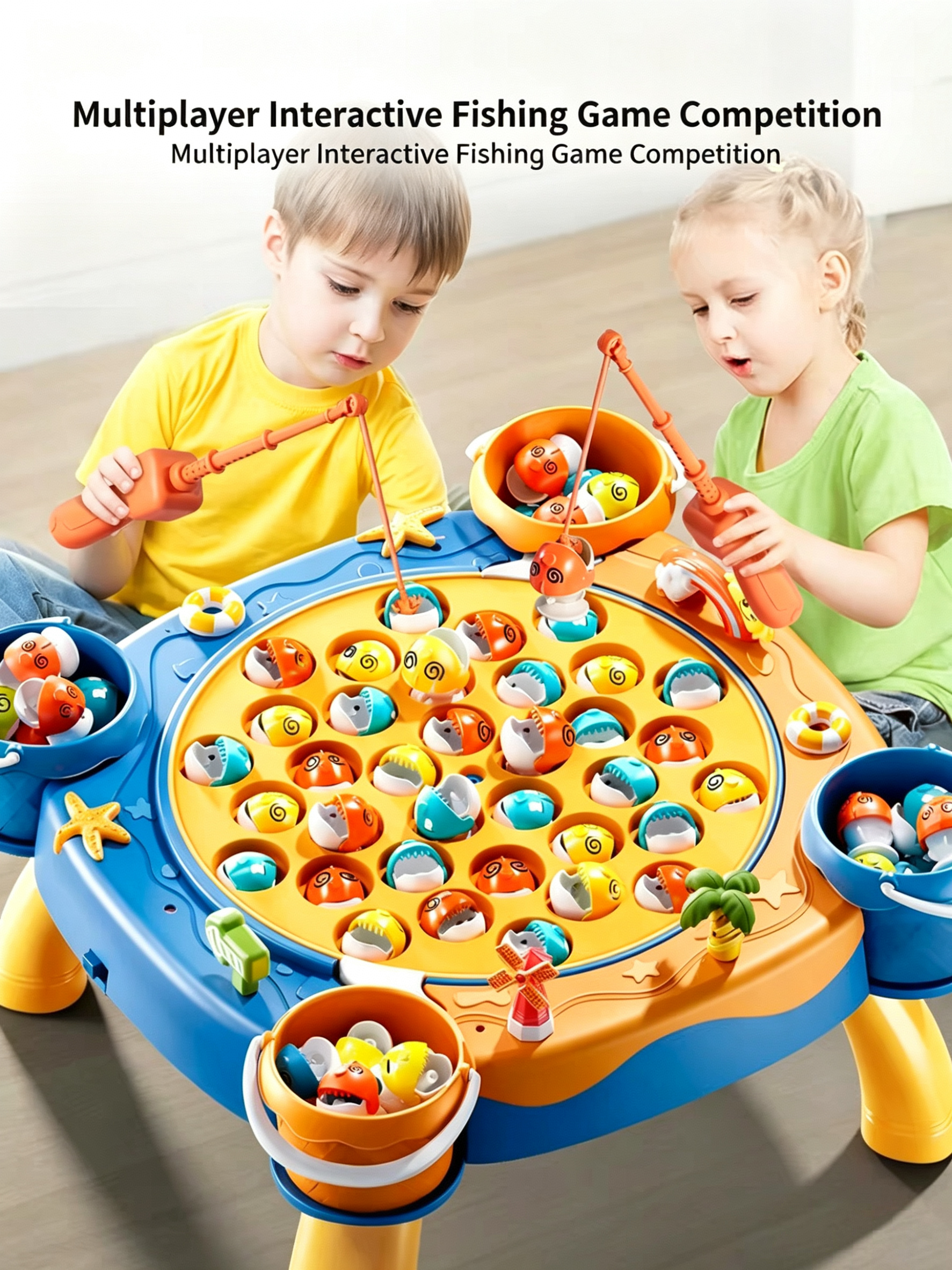 Premium 360° Rotating Magnetic Fishing Game Toy for Toddlers - Interactive Educational Playset with Music & 3 Speed Modes