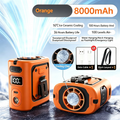2026 Ice Cooling Waist Fan | 8000mAh 100-Level Wind, Portable Neck/Hanging Fan with Semiconductor Cooling