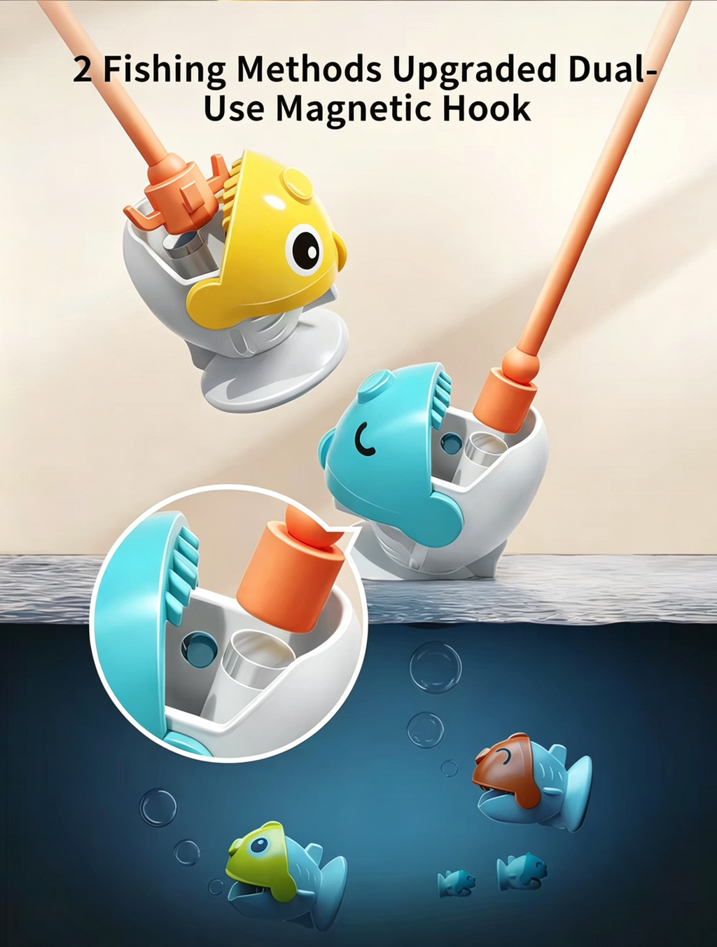 Premium 360° Rotating Magnetic Fishing Game Toy for Toddlers - Interactive Educational Playset with Music & 3 Speed Modes