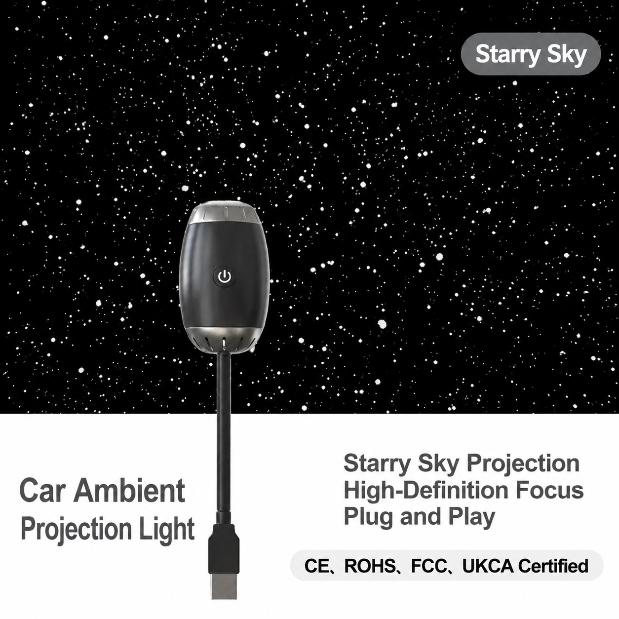 R&R Style Galaxy Roof Light Projector – USB Ambient Lighting