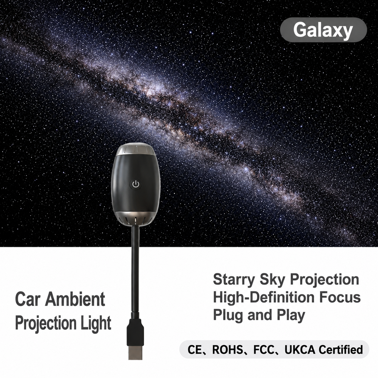 R&R Style Galaxy Roof Light Projector – USB Ambient Lighting