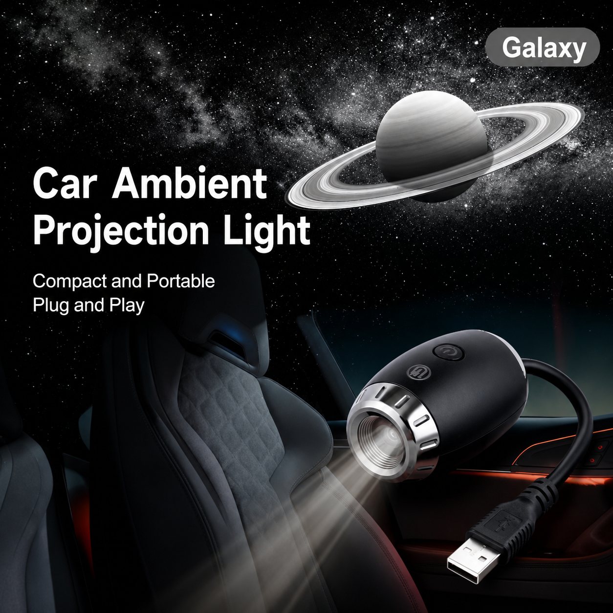 R&R Style Galaxy Roof Light Projector – USB Ambient Lighting