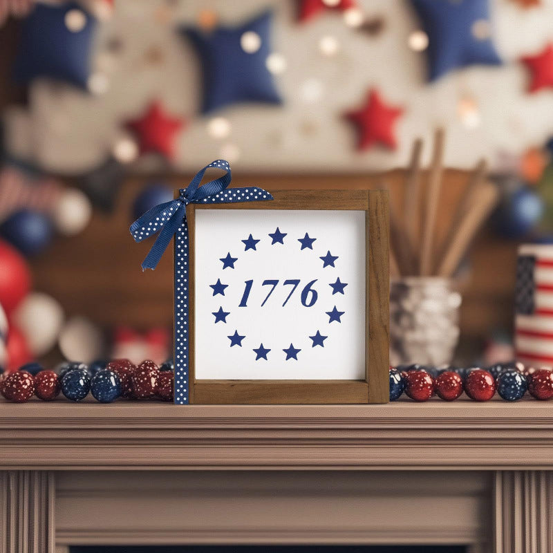 4th of July Patriotic Wooden Frame - Pledge of Allegiance Wall Decor