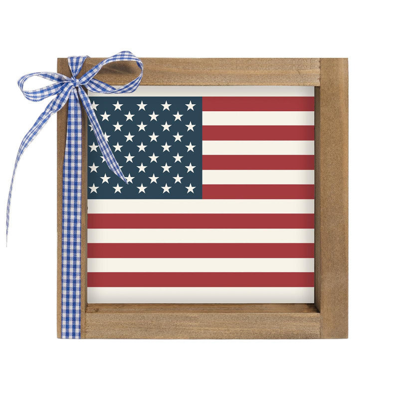 4th of July Patriotic Wooden Frame - Pledge of Allegiance Wall Decor