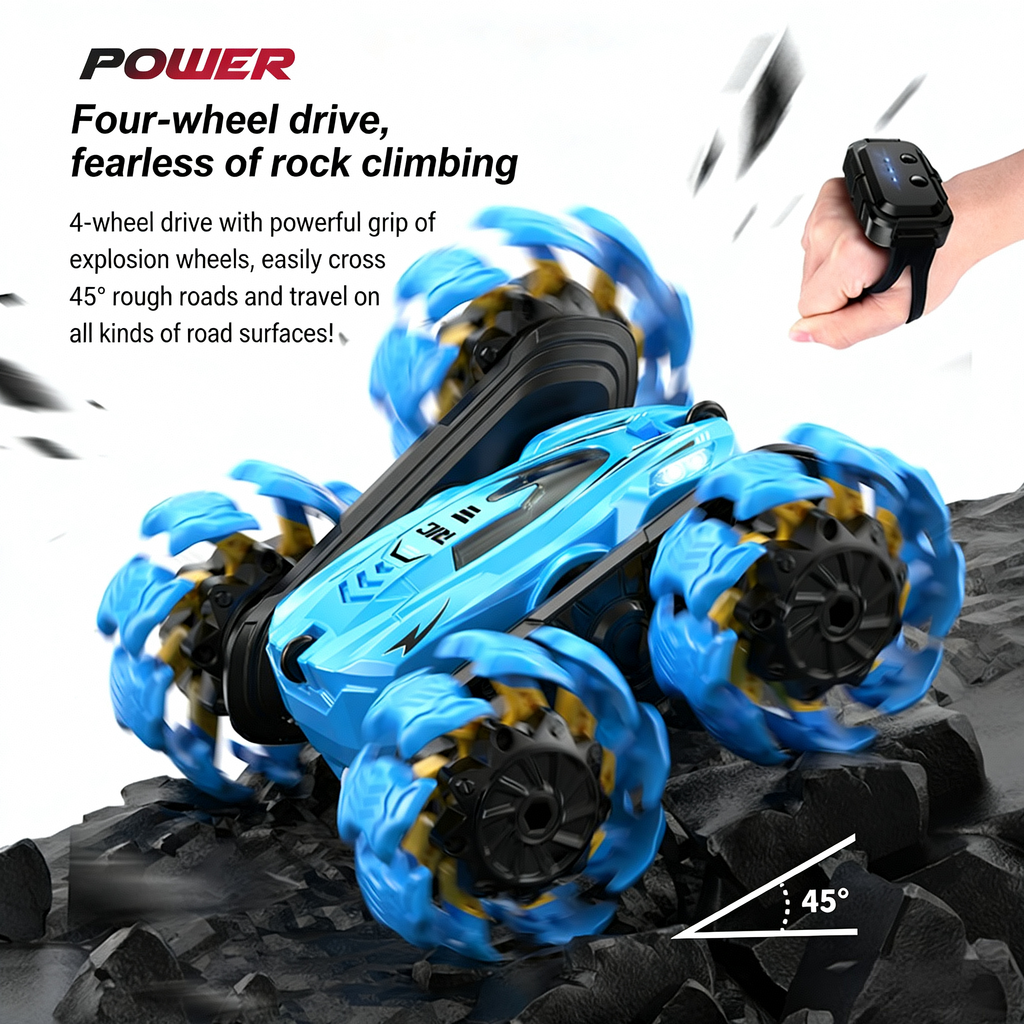 4WD RC Stunt Car | 360° Flip & Gesture Control | All-Terrain Fun